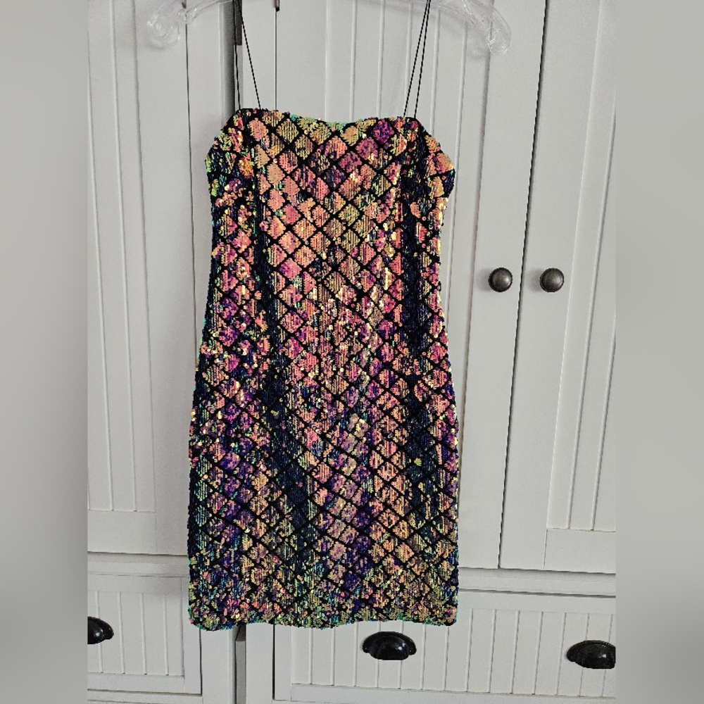 Topshop Multicolor Sequin Mini Dress